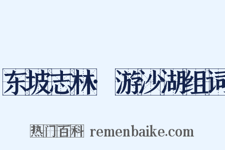 东坡志林·游沙湖组词是什么意思的图片